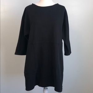 COS Oversized Cotton Sweatshirt Dress in Black